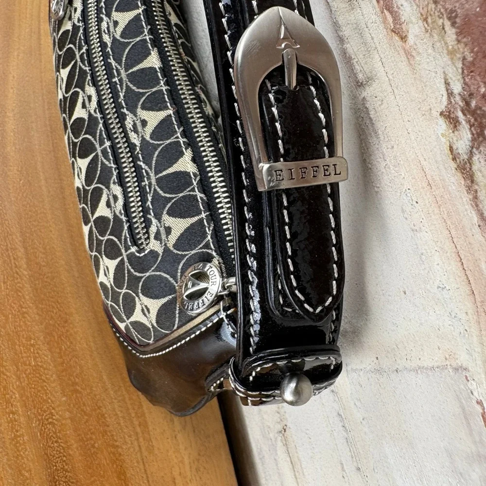 La Tour Eiffel Y2K Baguette Shoulder Bag Black Monogram‎ Patent Trim